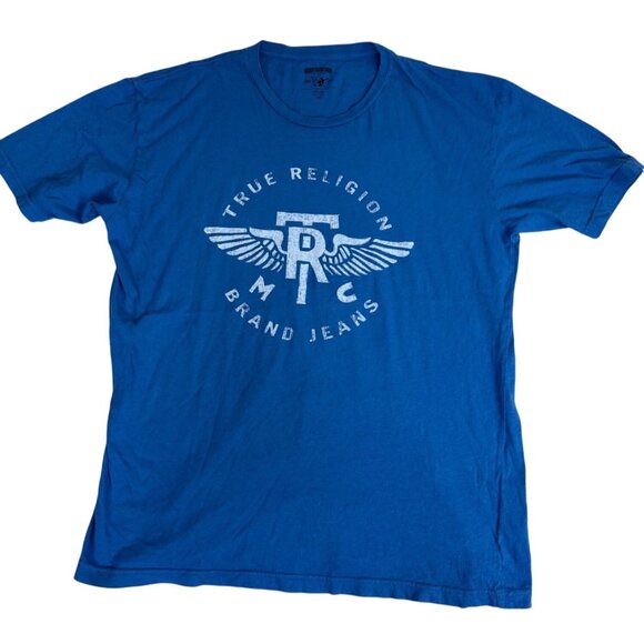 True Religion Other - True Religion XXL Blue Graphic Tee Shirt Mens Casual Crewneck Made In Thailand
